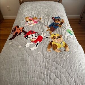 Pottery Barn Kids Gray Quilt with Paw Patrol Design
